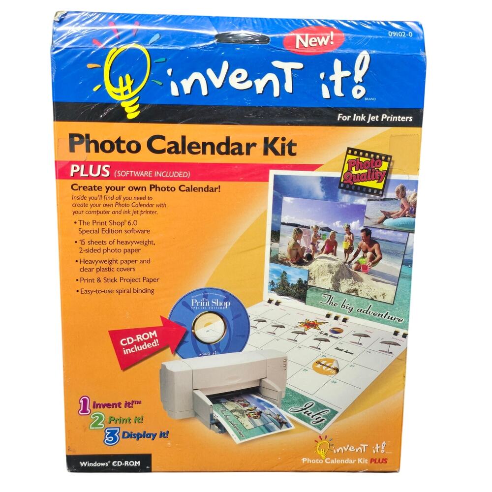 Invent It! Photo Calendar Kit for Inkjet Printers Software Included NEW